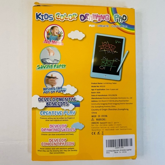 LCD Writing Tablet 7x10” Kids Color Drawing Pad with One Button Clear - Picture 3 of 6